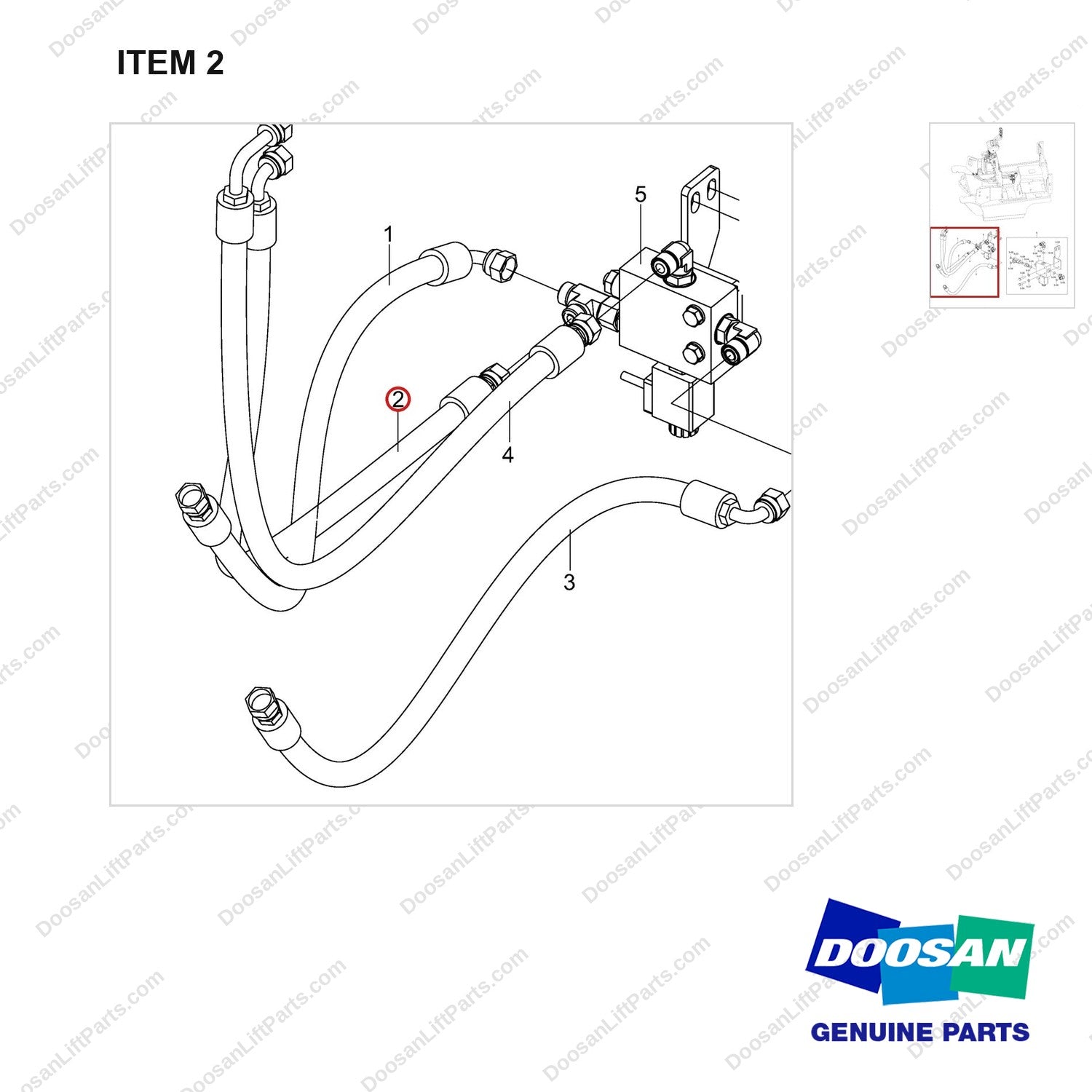 DS20131311 CHANGEOVER.AR.;AUTO TILT;W/O FINGER - parts diagram, item 2 shown - genuine Doosan / Bobcat forklift part