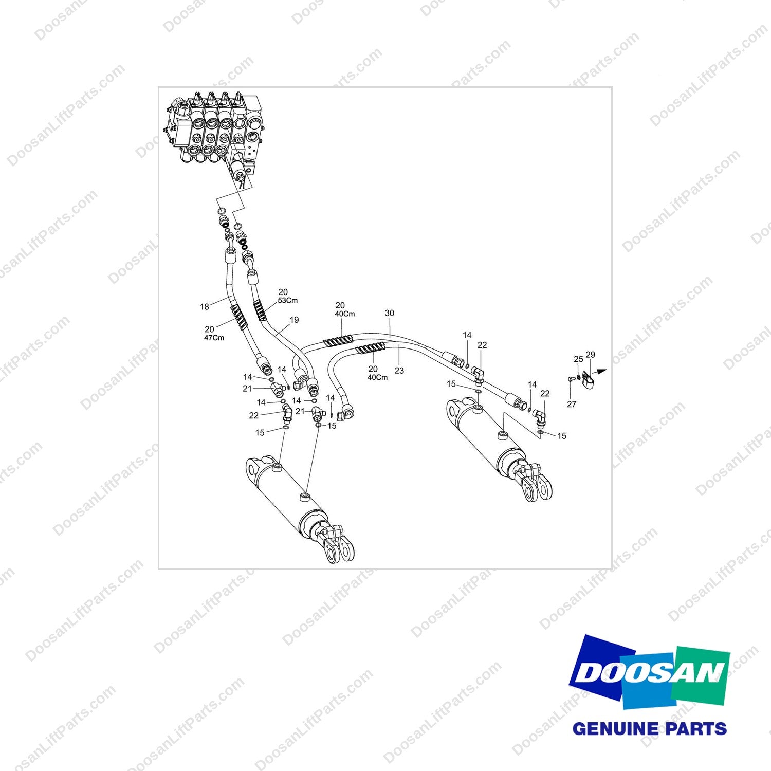 DS20132960 LINE GROUP;MAST OPERATION - full parts diagram - genuine Doosan / Bobcat forklift part