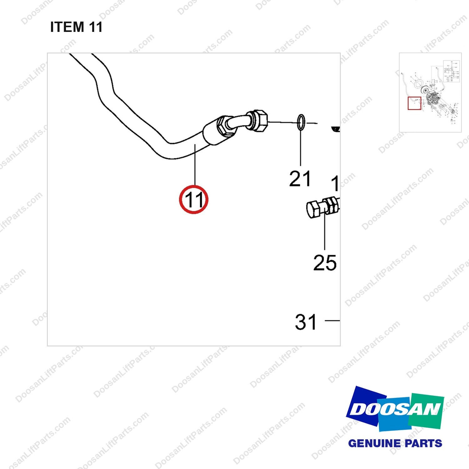 DS20133151 TRANSMISSION GROUP - parts diagram, item 11 shown - genuine Doosan / Bobcat forklift part