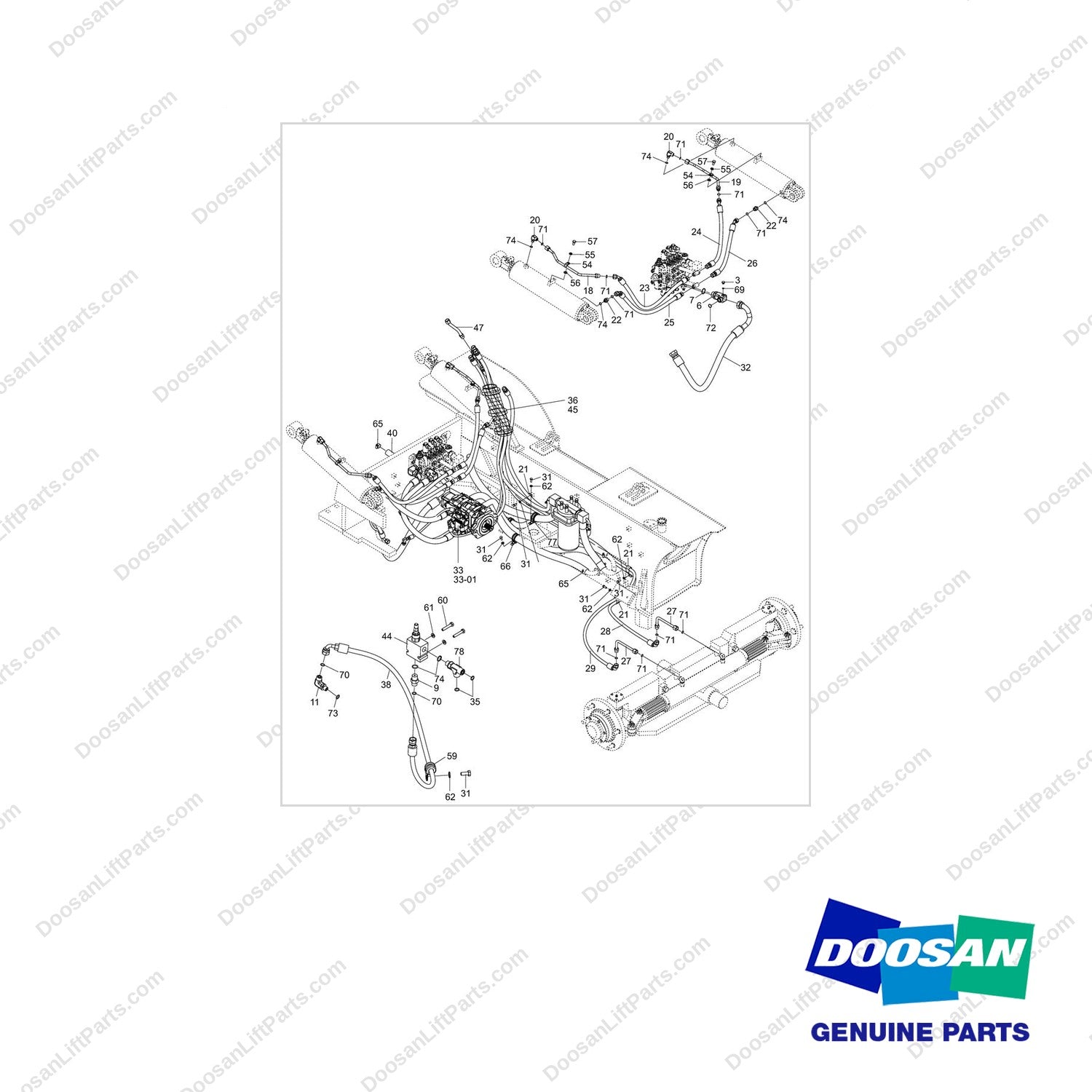 DS2013649 LINE GROUP;M/O,T4,80.9KW,7T - full parts diagram - genuine Doosan / Bobcat forklift part