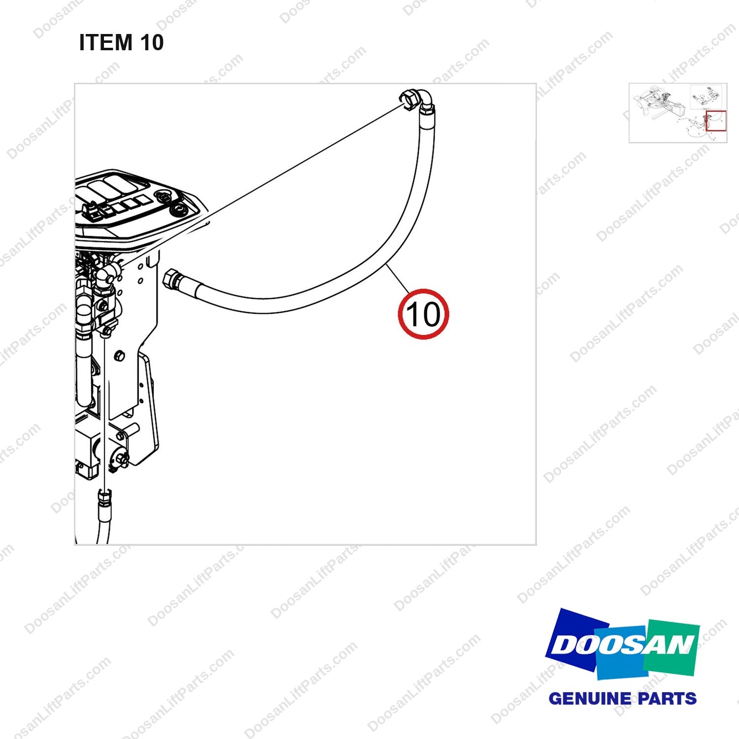 DS2021425 MO LINE GP_LINE;FINGERTIP D40S-9 T5 55KW - parts diagram, item 10 shown - genuine Doosan / Bobcat forklift part