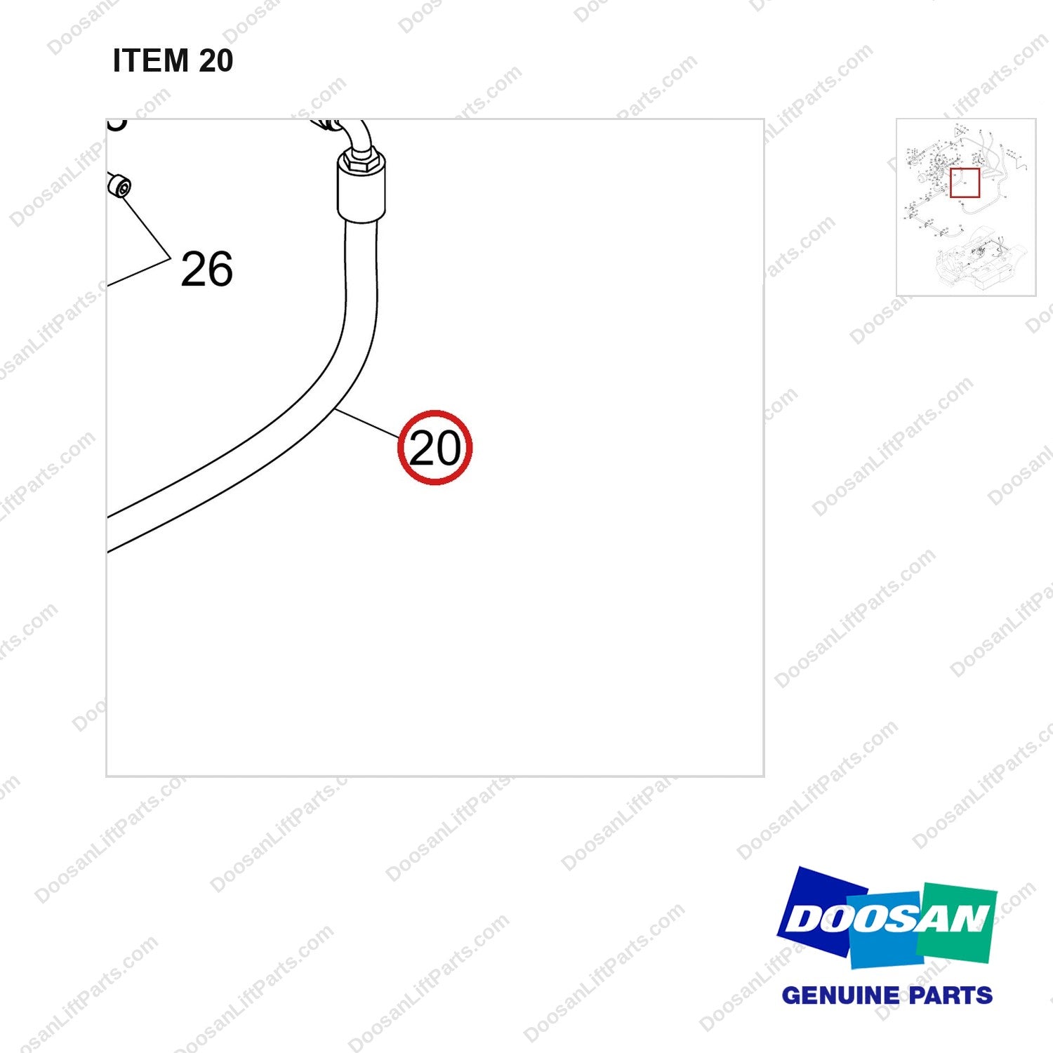 DS2028043 SERVICE BRAKE GROUP;D70 - parts diagram, item 20 shown - genuine Doosan / Bobcat forklift part