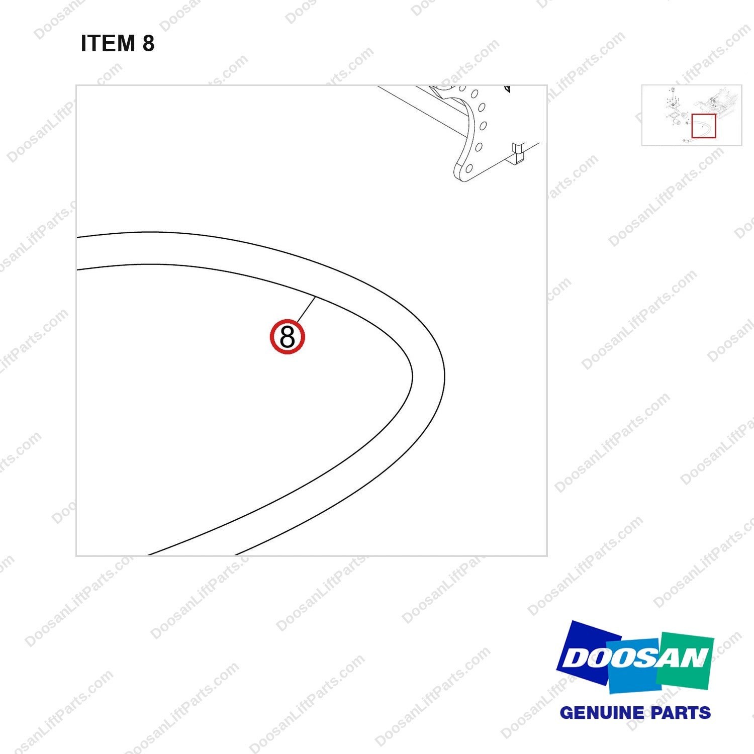 DS2028046 MAST OPERATING LINE GROUP_SUB - parts diagram, item 8 shown - genuine Doosan / Bobcat forklift part