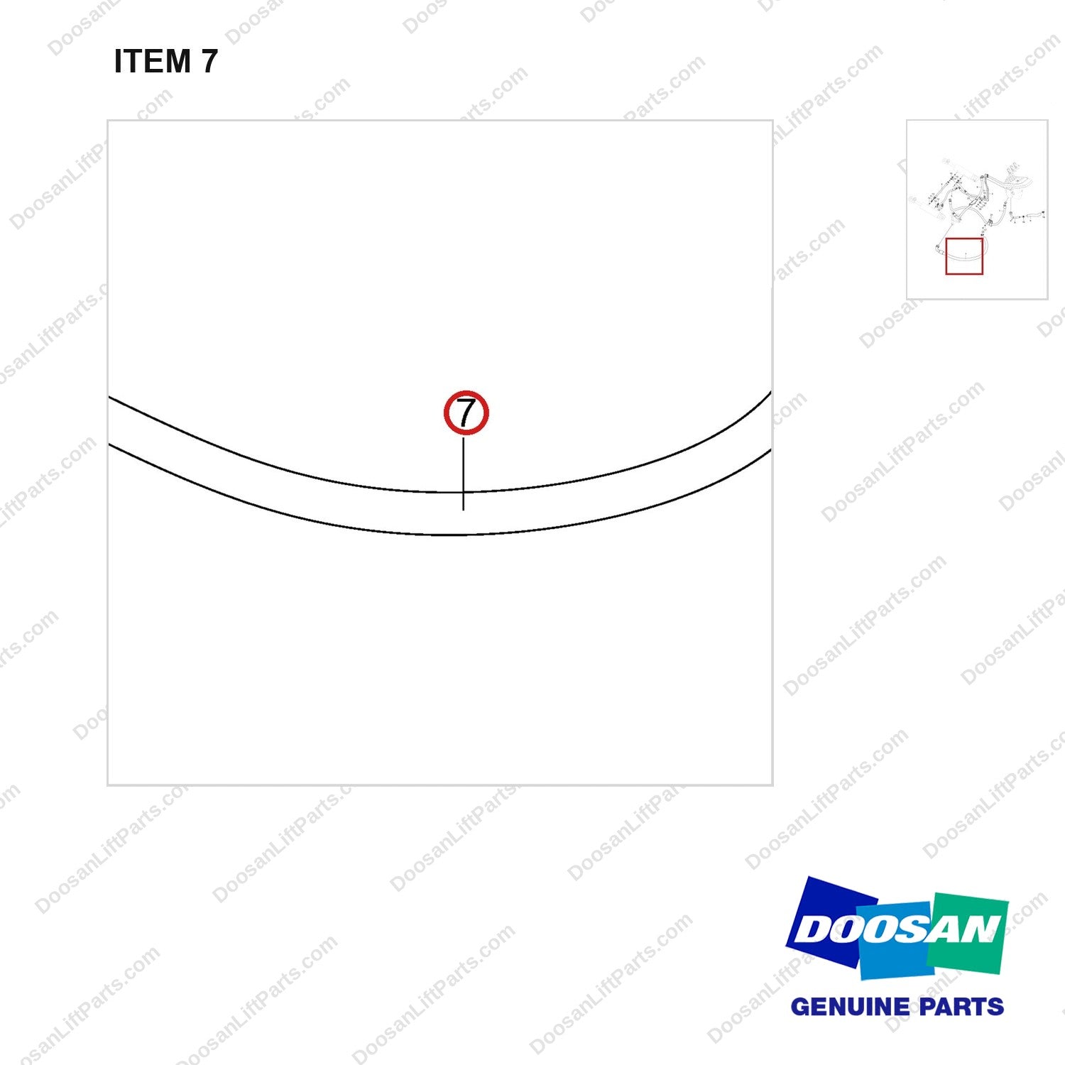 DS2037043 HOSE GROUP,HYDRAULIC;M/O - parts diagram, item 7 shown - genuine Doosan / Bobcat forklift part