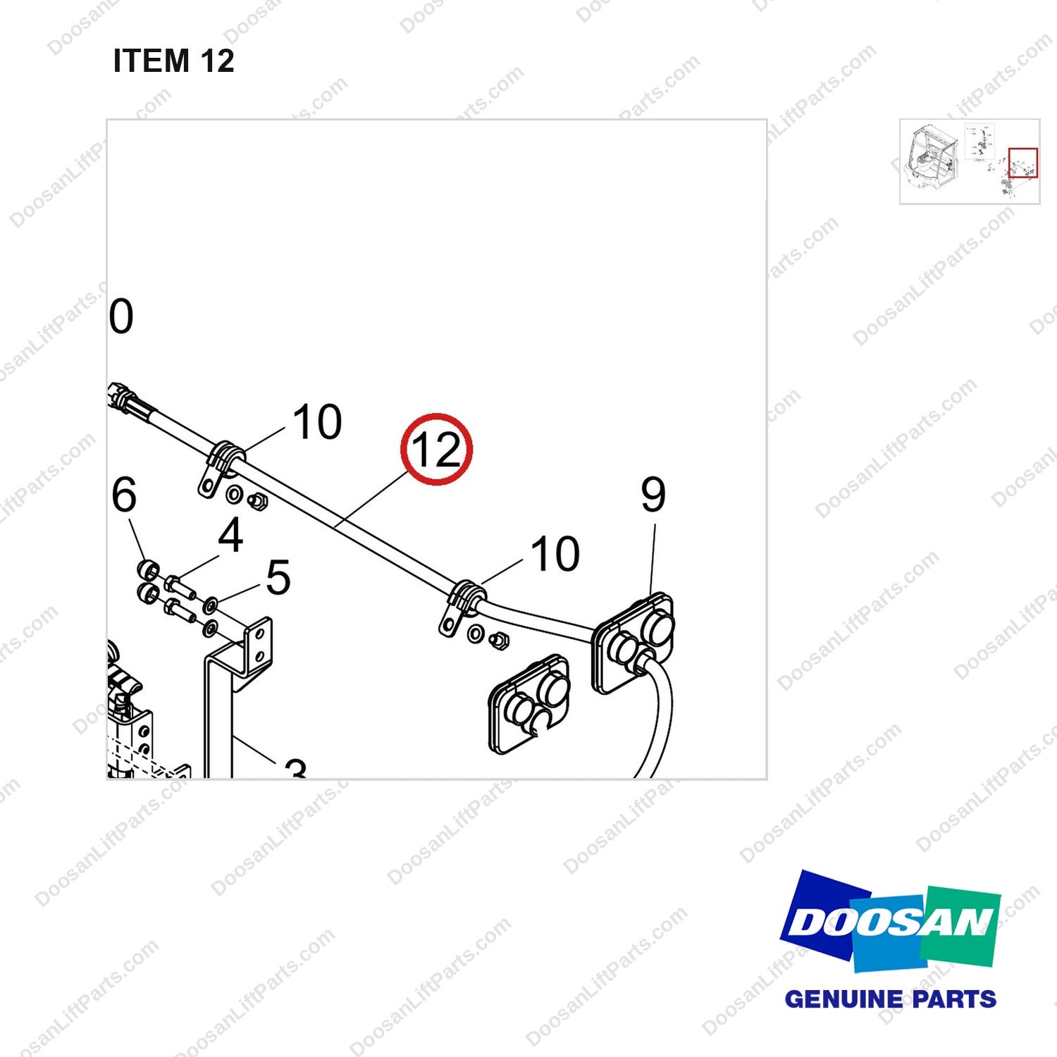 DS2155019 AIR GUN;CABIN - parts diagram, item 12 shown - genuine Doosan / Bobcat forklift part