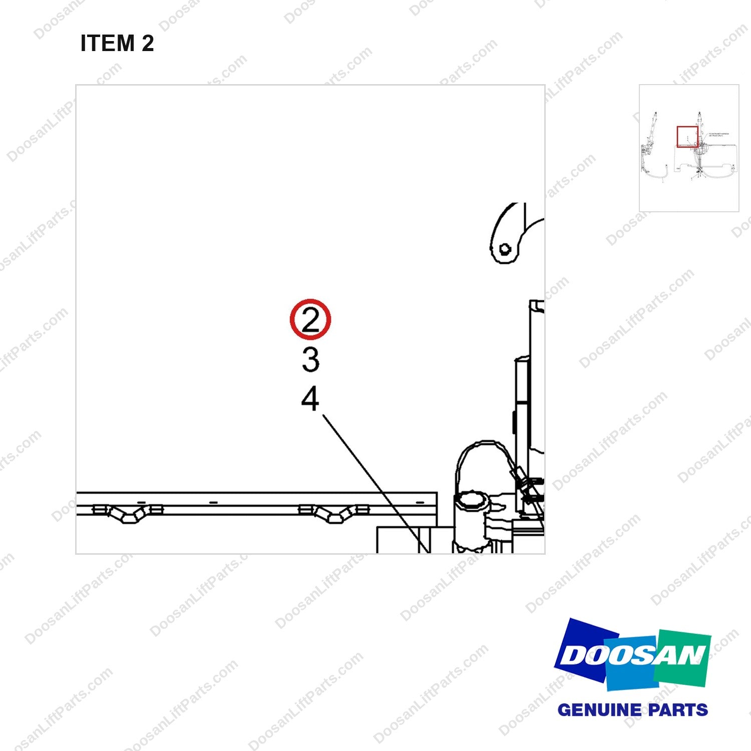 DS2378003 LINES MODULE - FINGERTIP(3 WAY-SE MOTOR) - parts diagram, item 2 shown - genuine Doosan / Bobcat forklift part
