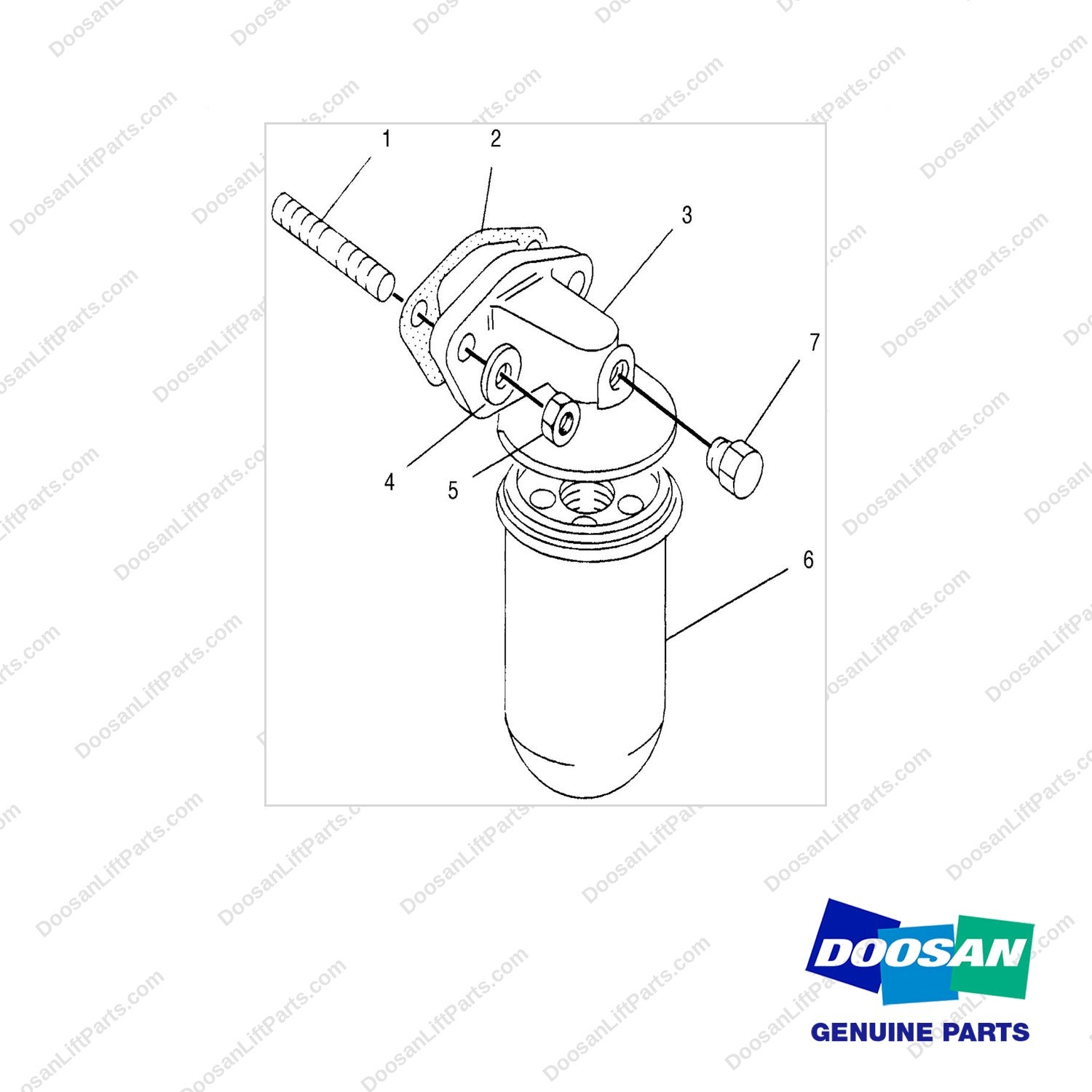 K1023119 FILTER GP-ENGINE OIL - full parts diagram - genuine Doosan / Bobcat forklift part