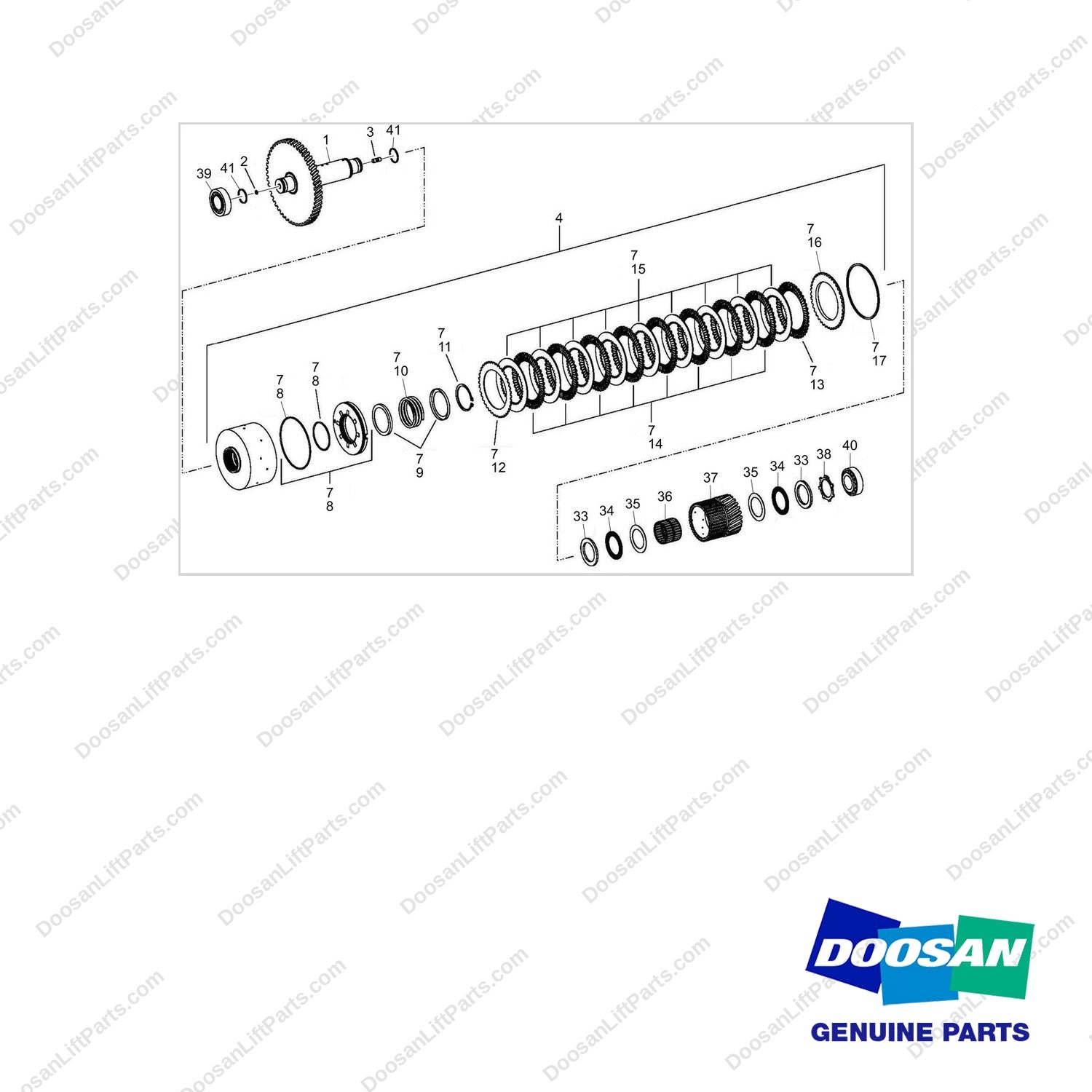 K9004336 COUPLING ASSY - full parts diagram - genuine Doosan / Bobcat forklift part