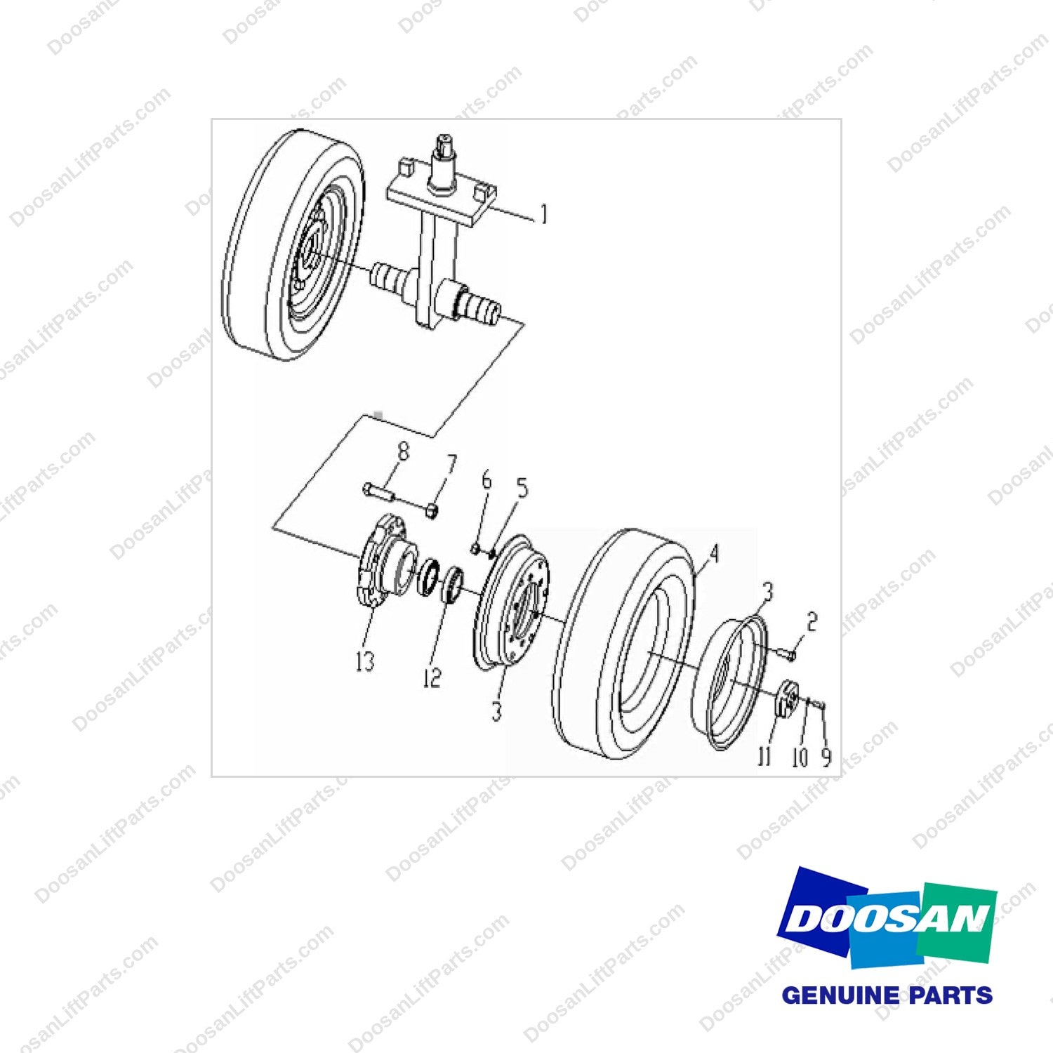 NR14-00045 Steering Wheel Unit - Dual - full parts diagram - genuine Doosan / Bobcat forklift part