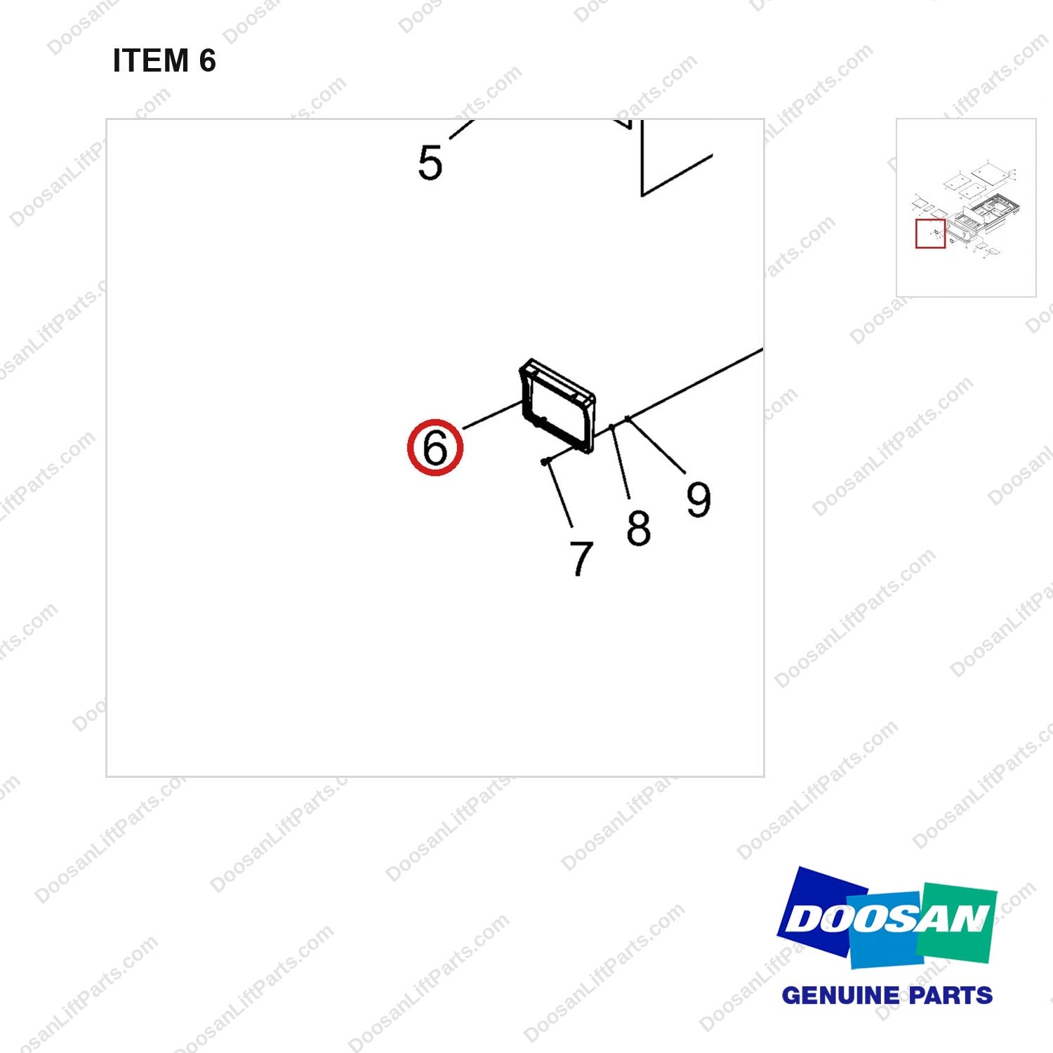 NR14-00127 Truck body assembly - parts diagram, item 6 shown - genuine Doosan / Bobcat forklift part