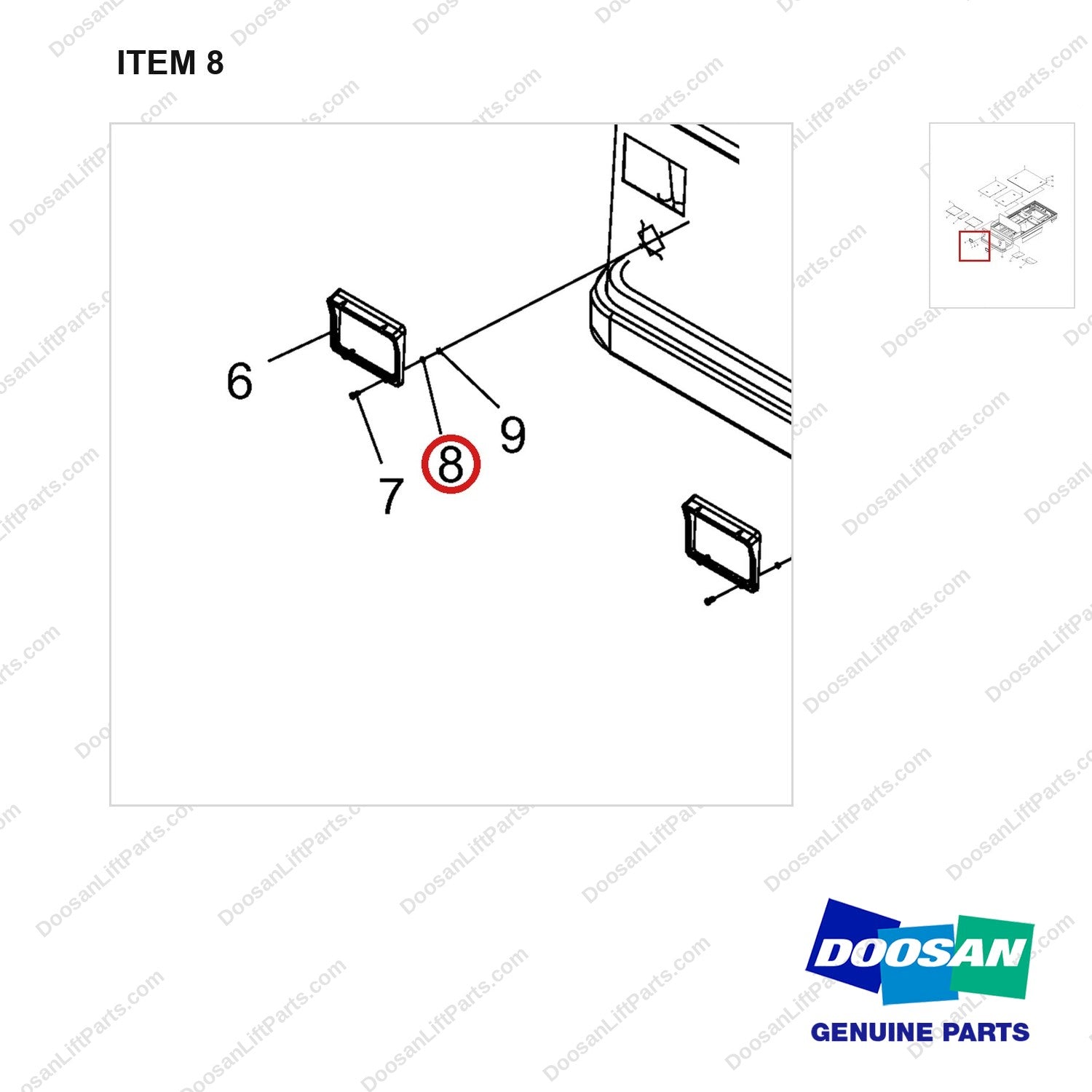 NR14-00129 Truck body assembly - parts diagram, item 8 shown - genuine Doosan / Bobcat forklift part