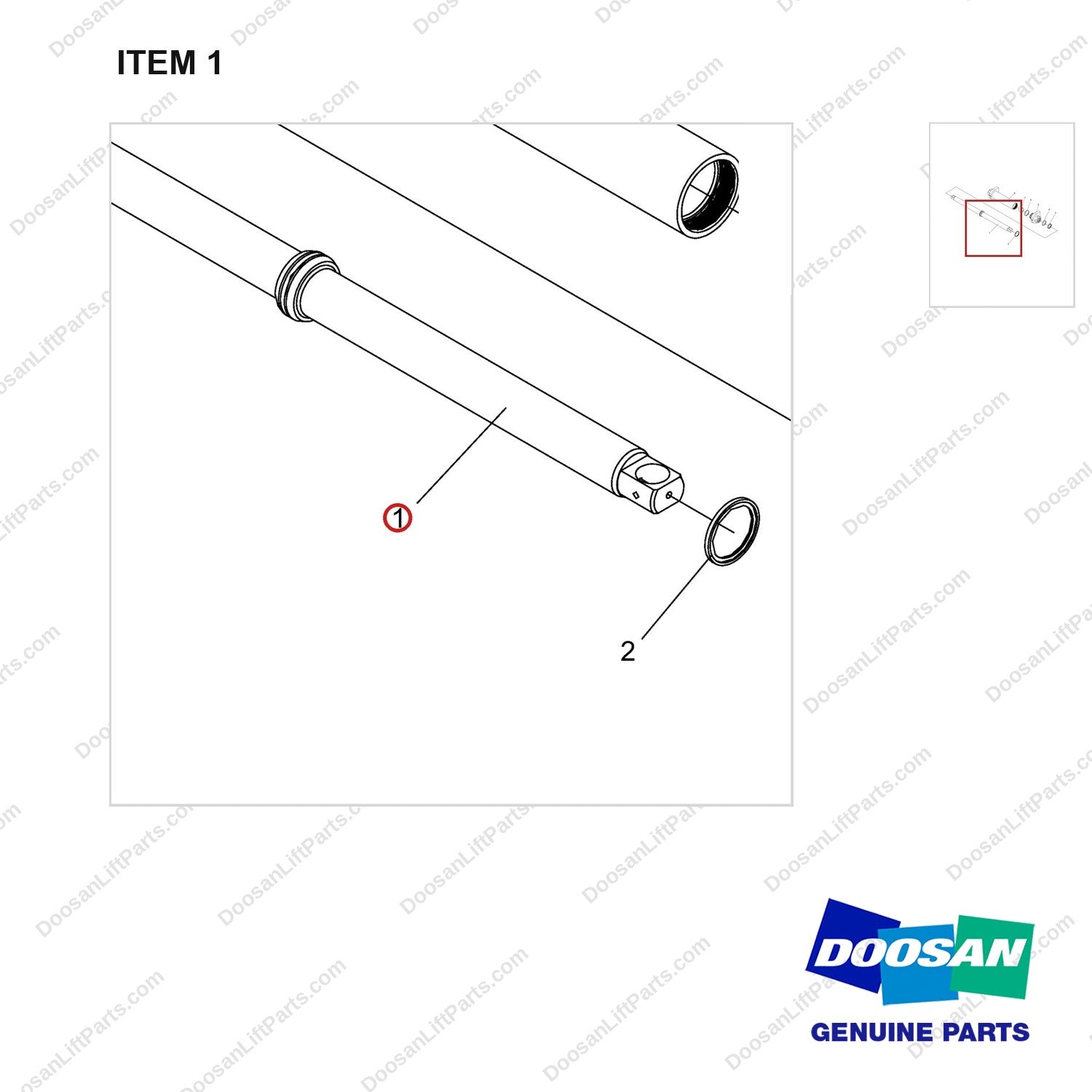 NR14-00228 Steering Column - parts diagram, item 1 shown - genuine Doosan / Bobcat forklift part