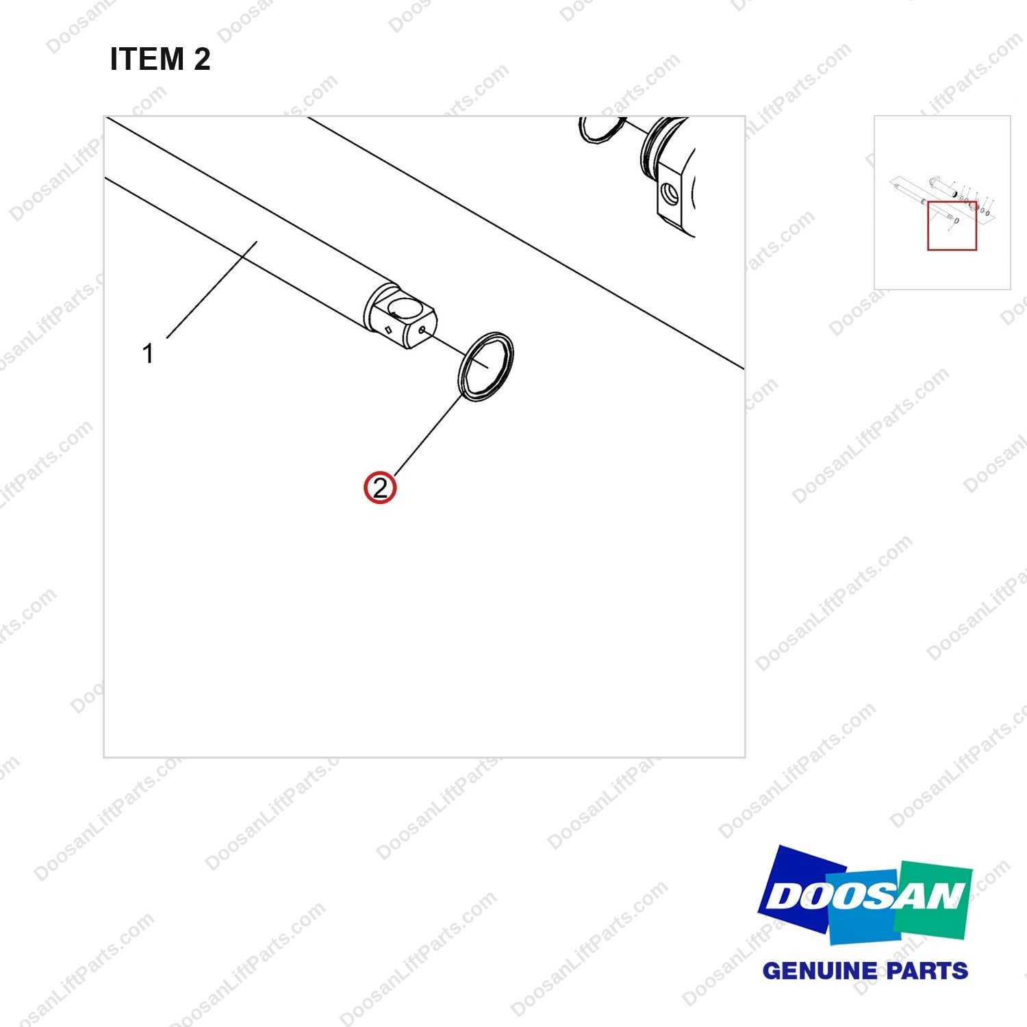 NR14-00229 Steering Column - parts diagram, item 2 shown - genuine Doosan / Bobcat forklift part