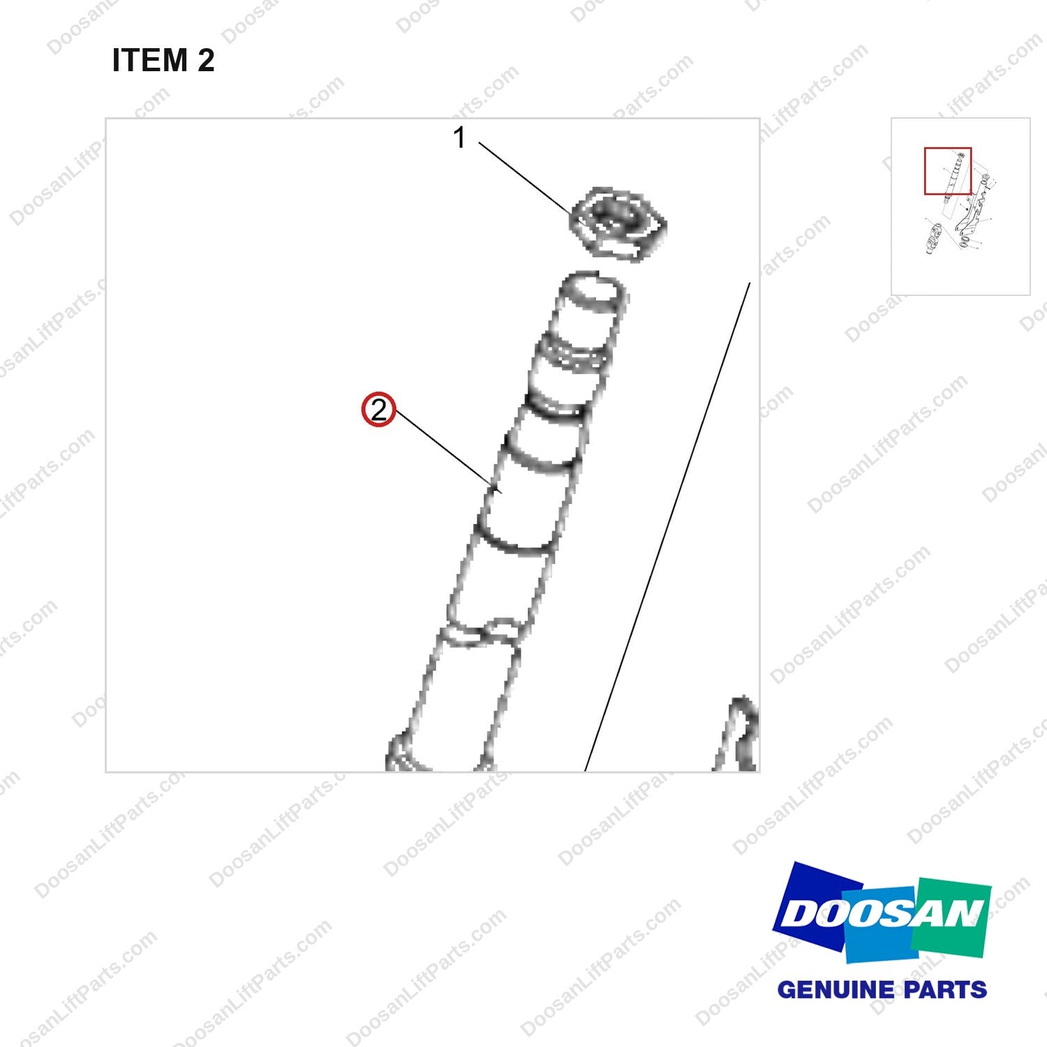 NR14-00294 Steering Column - parts diagram, item 2 shown - genuine Doosan / Bobcat forklift part