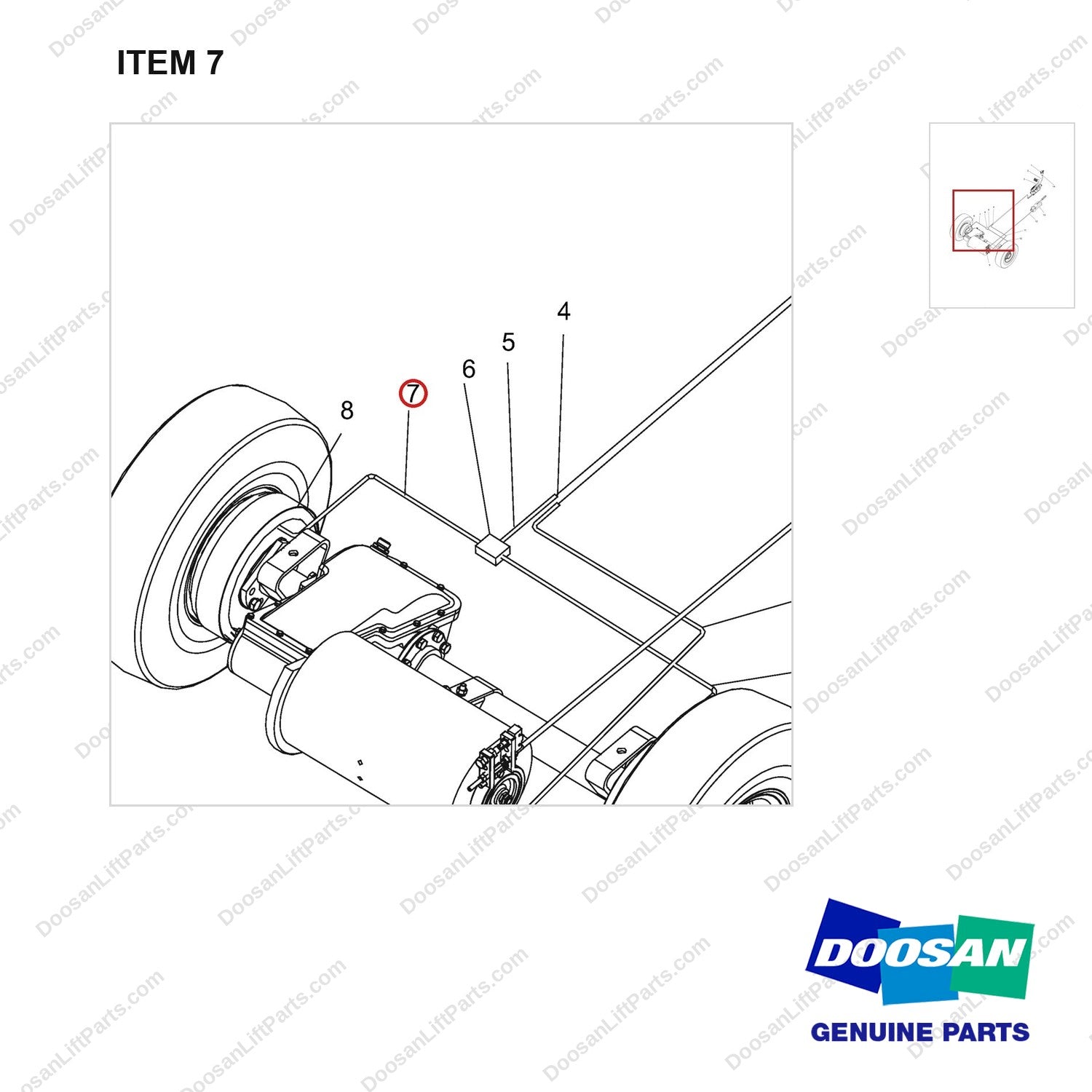 NR14-00312 Brake System - parts diagram, item 7 shown - genuine Doosan / Bobcat forklift part