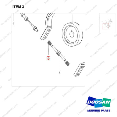NR14-00322 Hydraulic Brake - parts diagram, item 3 shown - genuine Doosan / Bobcat forklift part