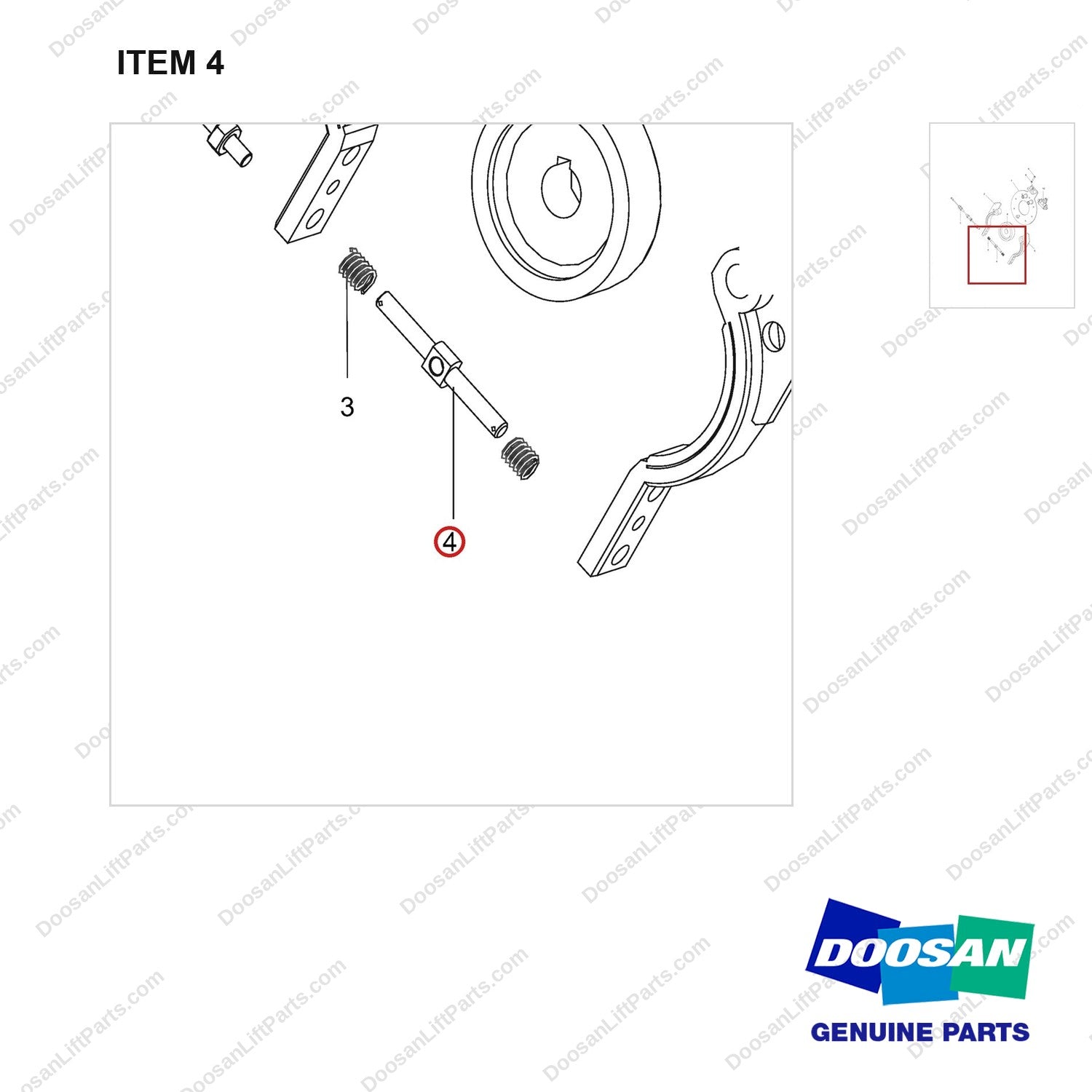 NR14-00323 Hydraulic Brake - parts diagram, item 4 shown - genuine Doosan / Bobcat forklift part
