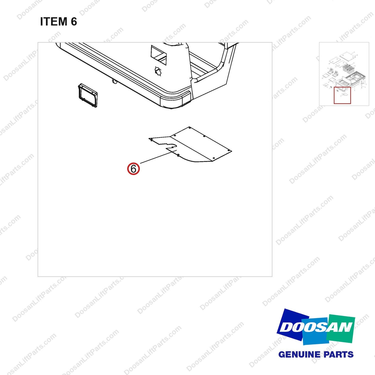NR14-00350 General Assembly - parts diagram, item 6 shown - genuine Doosan / Bobcat forklift part