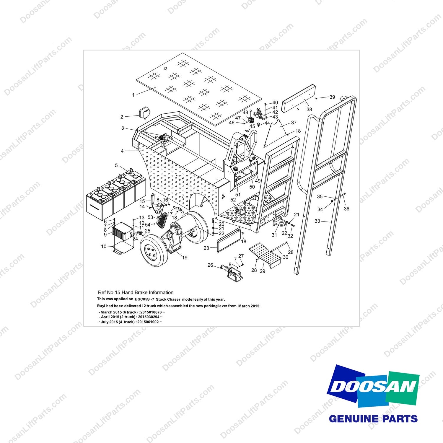 NR14-00651 General Assembly - full parts diagram - genuine Doosan / Bobcat forklift part