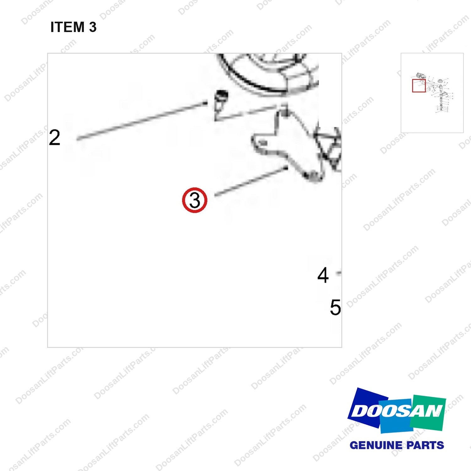 NR14-01040 Steering Gear Assembly(EPSpower Assisted Steering) - parts diagram, item 3 shown - genuine Doosan / Bobcat forklift part