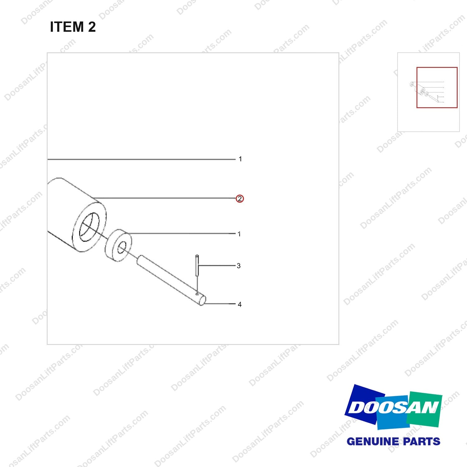 NR15-00026 Single Wheel Assy - parts diagram, item 2 shown - genuine Doosan / Bobcat forklift part