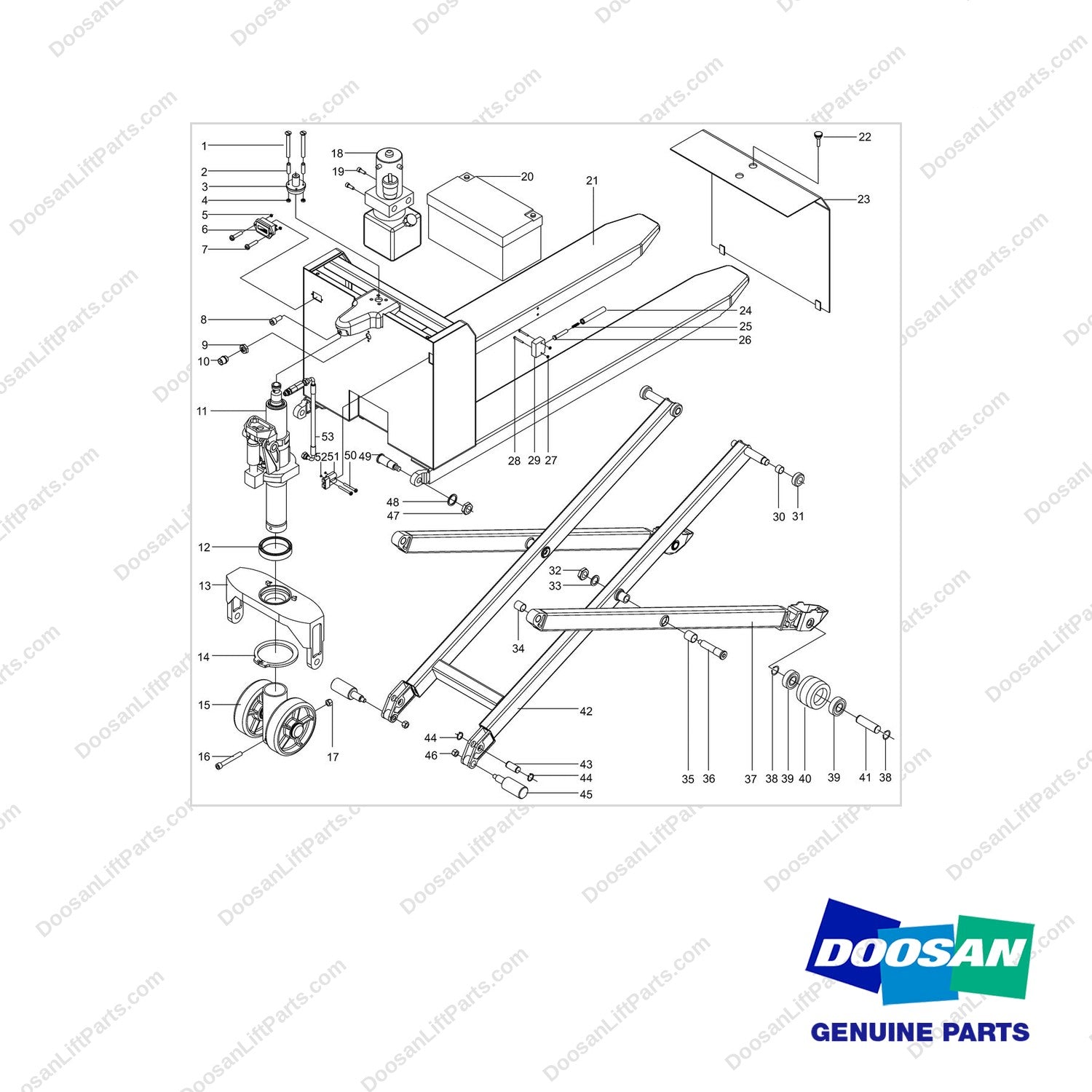 NR15-00233 General Assembly - full parts diagram - genuine Doosan / Bobcat forklift part
