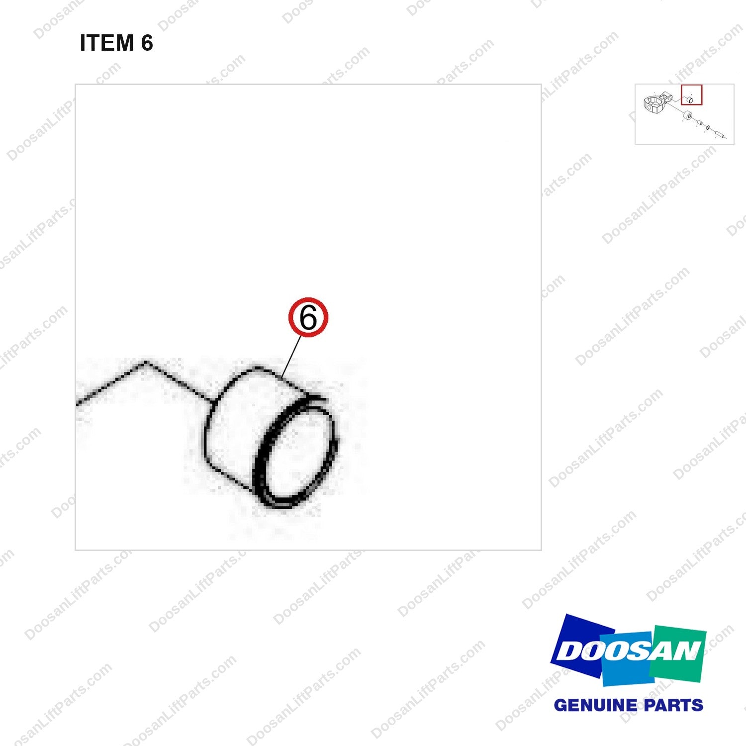 NR22-00008 ADJUSTABLE JOINT ASSY - parts diagram, item 6 shown - genuine Doosan / Bobcat forklift part