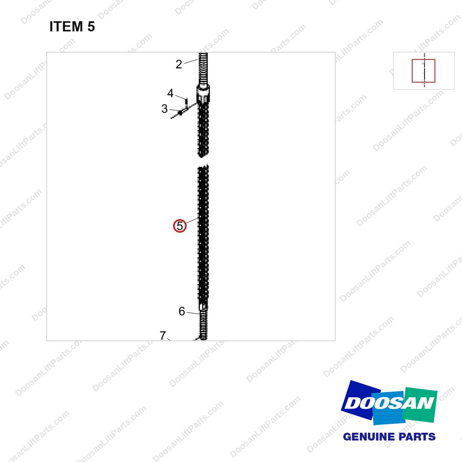NR24-01595 CHAIN ASSY_1 - parts diagram, item 5 shown - genuine Doosan / Bobcat forklift part