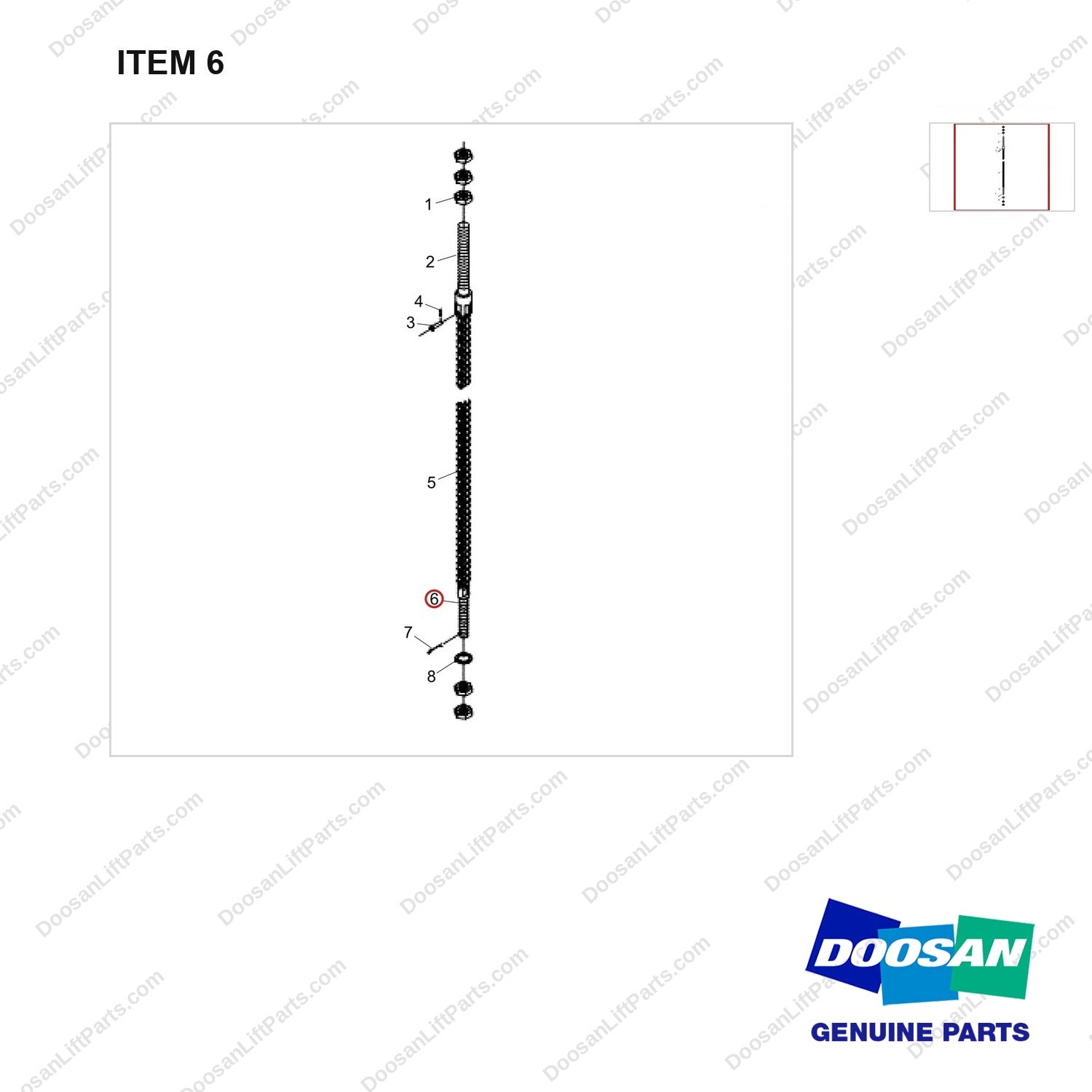 NR24-01600 CHAIN ASSY_1 - parts diagram, item 6 shown - genuine Doosan / Bobcat forklift part