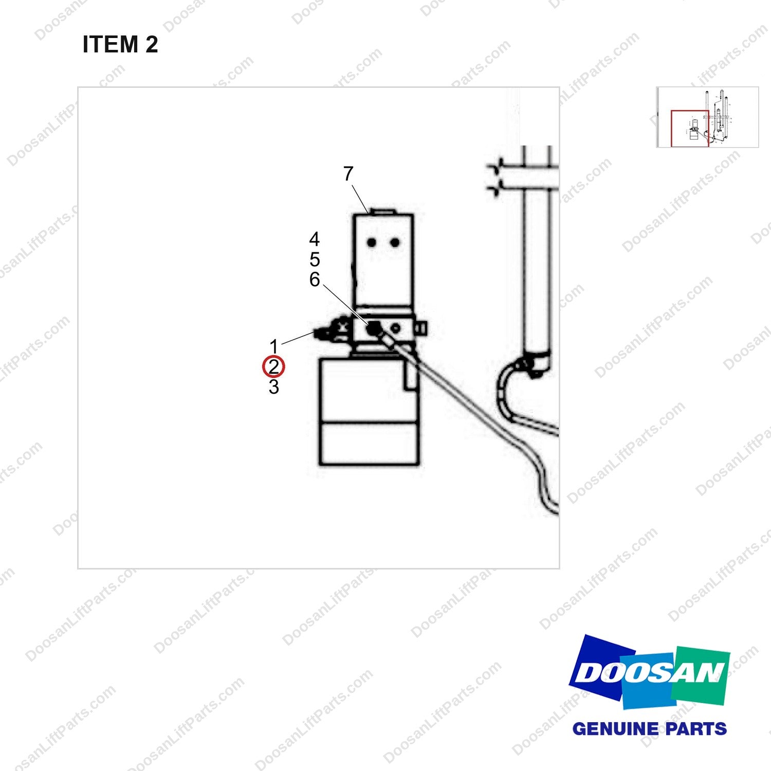 NR24-01742 HYDRAULIC SYSTEM_2 - parts diagram, item 2 shown - genuine Doosan / Bobcat forklift part