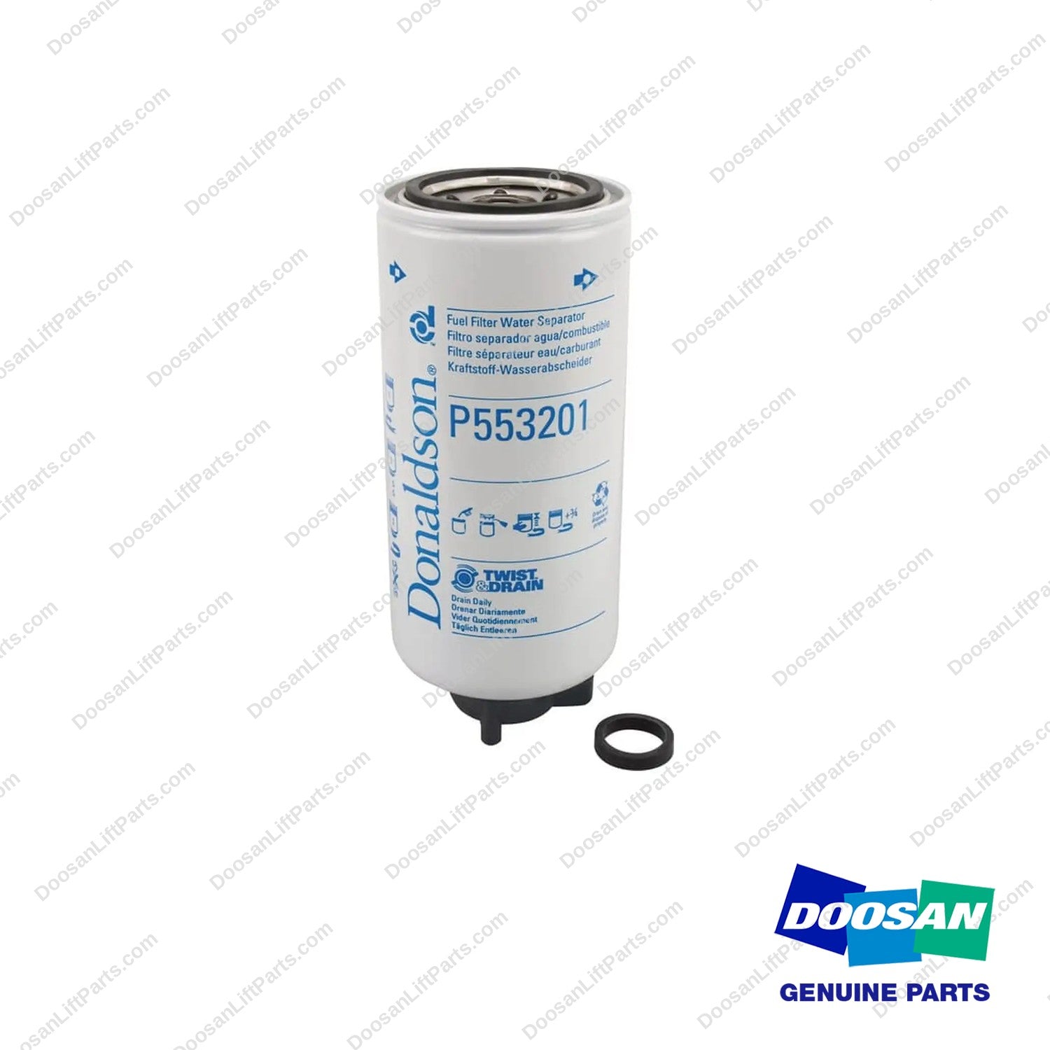 P553201 - Air & Liquid Fuel Filter/water Sep. Spin (Pack of 12) - photo 2 - genuine Doosan / Bobcat forklift part