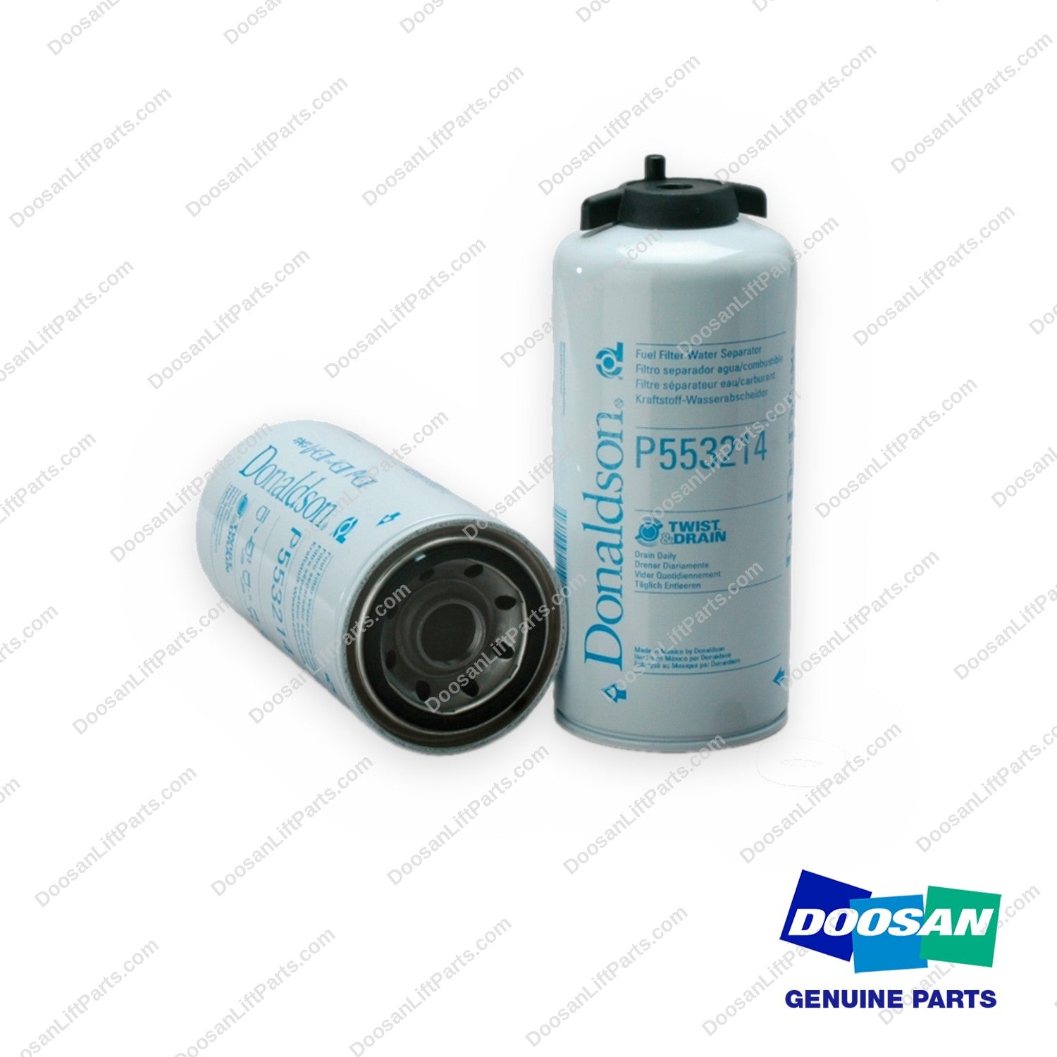 P553214 - Air & Liquid Fuel Filter/water Sep. Spin (Pack of 12) - OEM Doosan Daewoo Bobcat