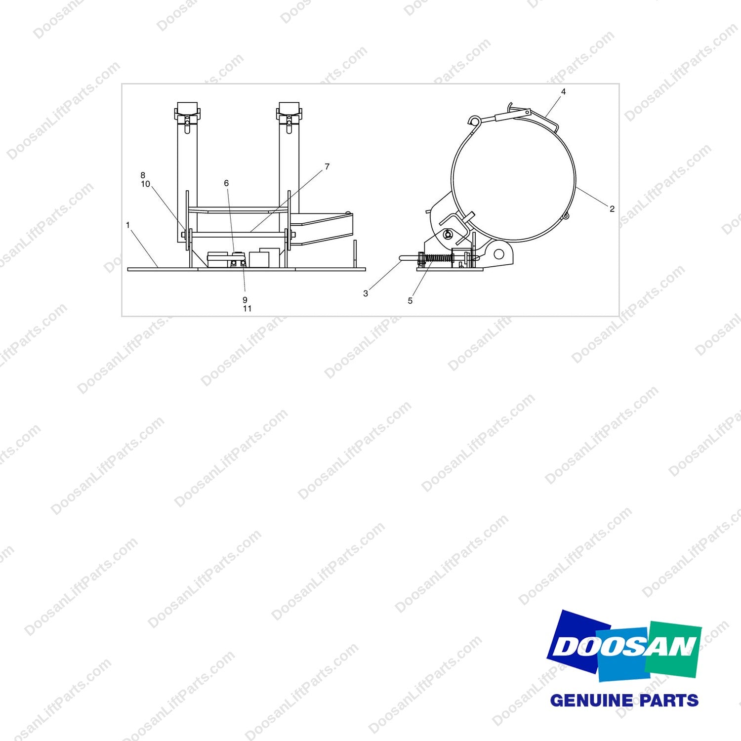 S0512663 MOUNTING AS-LP TANK - full parts diagram - genuine Doosan / Bobcat forklift part
