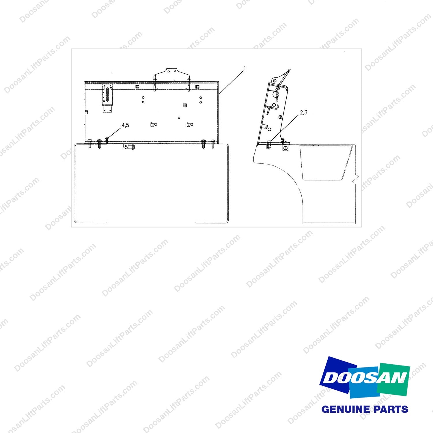 S0560561 COWL INSTALLATION GP - full parts diagram - genuine Doosan / Bobcat forklift part