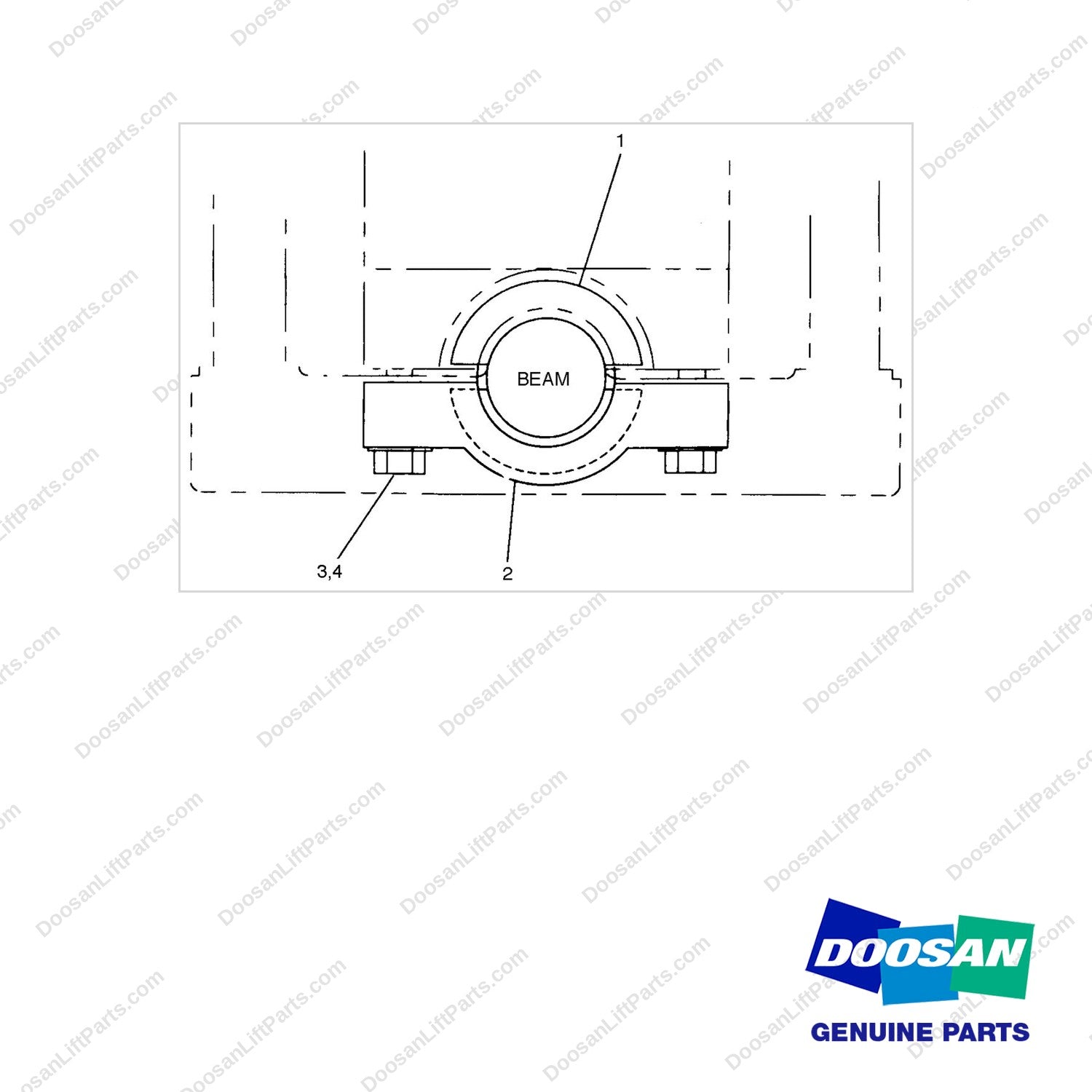 S0561163 MTG GP-STEER AXLE - full parts diagram - genuine Doosan / Bobcat forklift part
