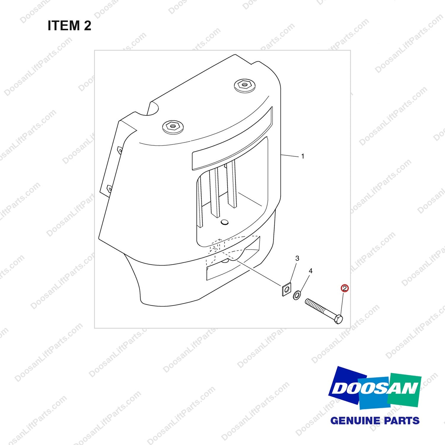 S0576065 CTWT GP - 1.8 TON - full parts diagram, item 2 marked - genuine Doosan / Bobcat forklift part