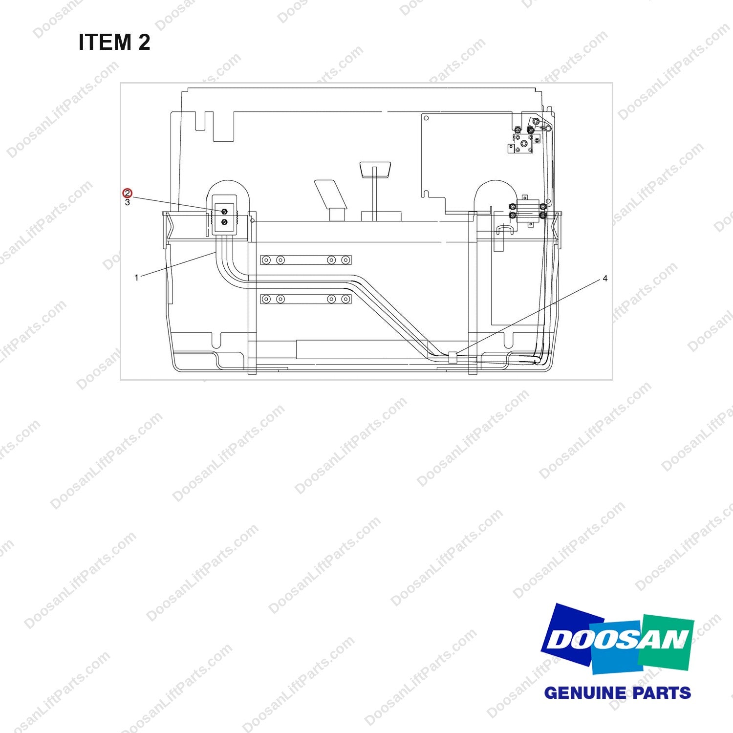 S3451033 CONNECTOR GP - full parts diagram, item 2 marked - genuine Doosan / Bobcat forklift part